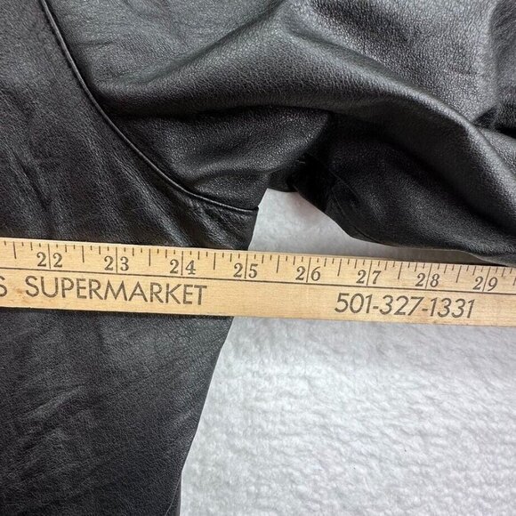 Roundtree & Yorke Jacket Mens 2 Extra Large Tall Black Leather Bomber Full Zip - Picture 11 of 12